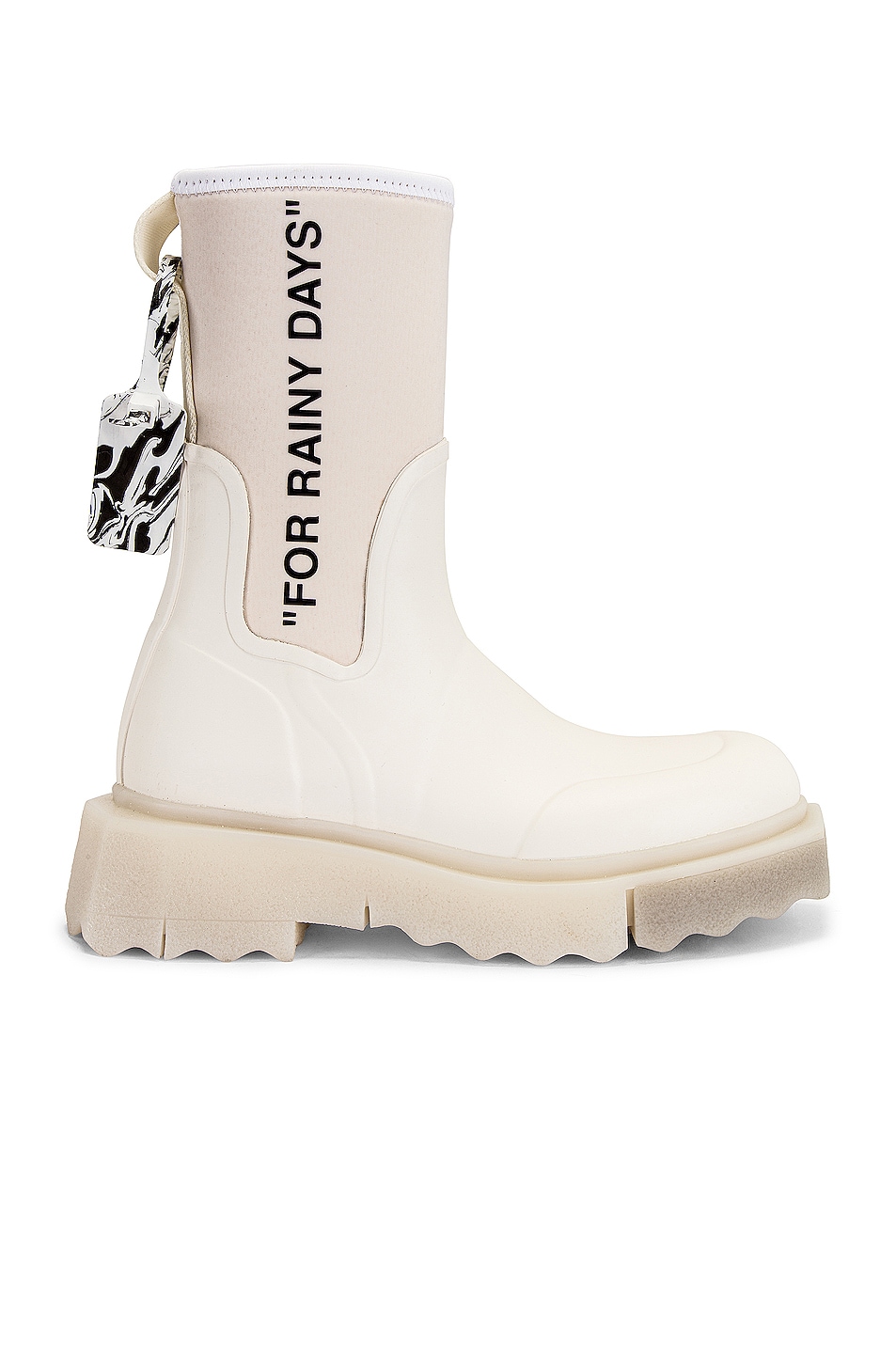Image 1 of OFF-WHITE For Rainy Days Rubber Boot in White & Black