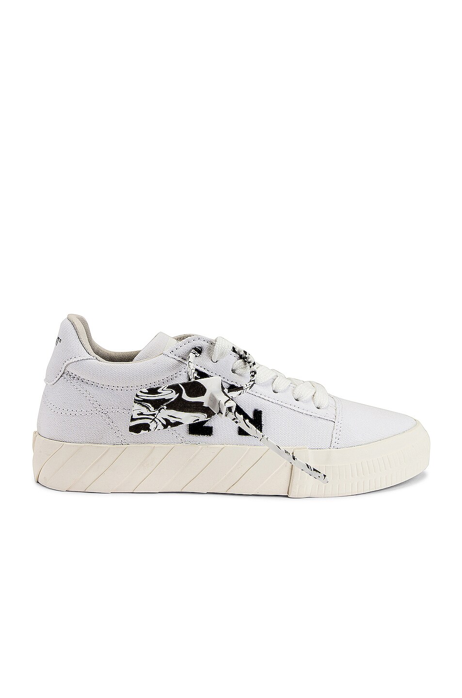 Image 1 of OFF-WHITE Low Vulcanized Eco Canvas Sneaker in White & Black