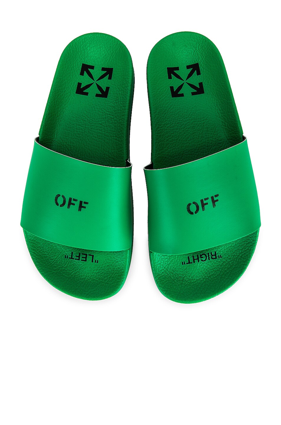 Image 1 of OFF-WHITE Printed Pool Slide in Green