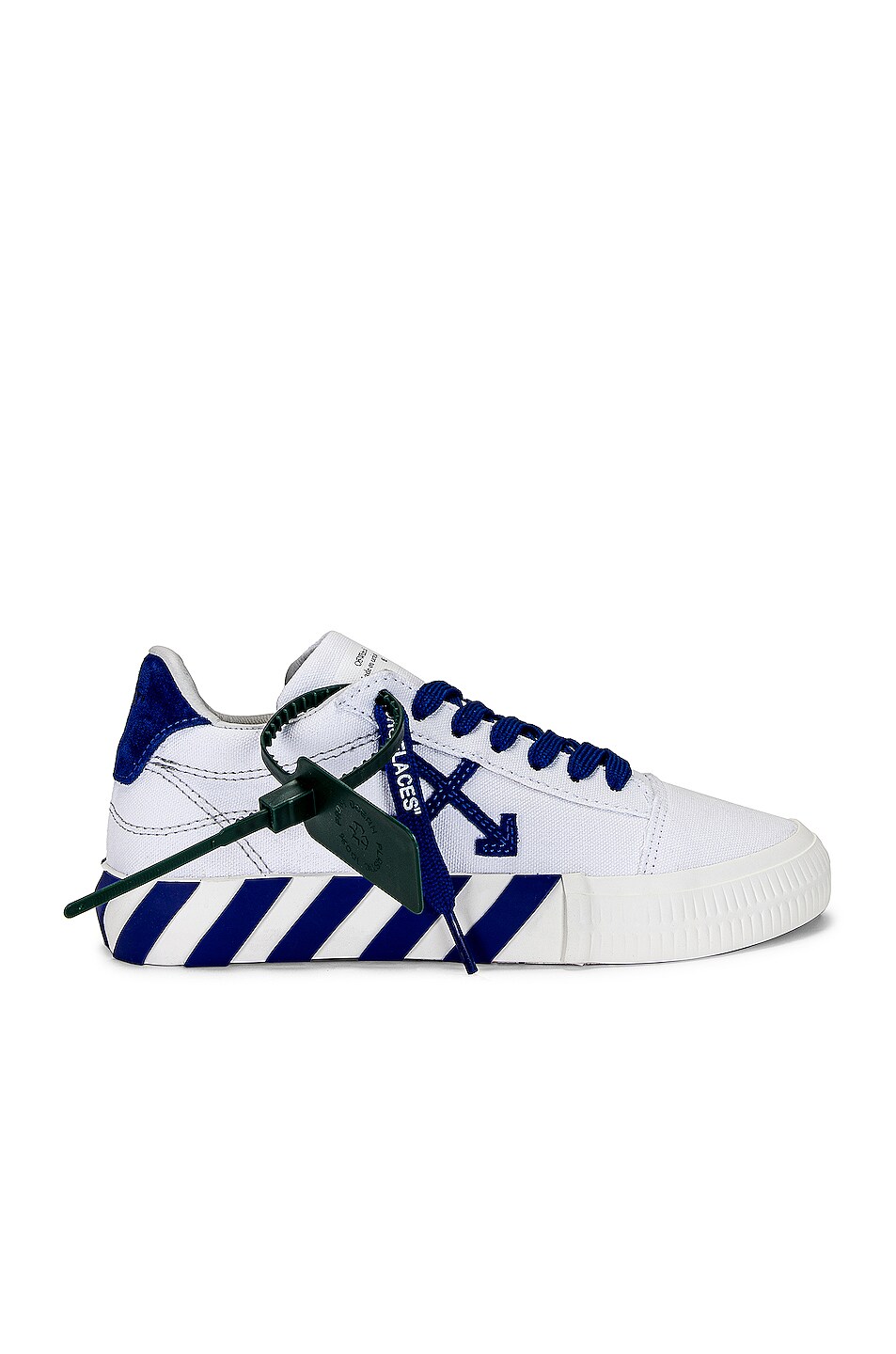 Image 1 of OFF-WHITE Low Vulcanized Sneaker in White & Blue