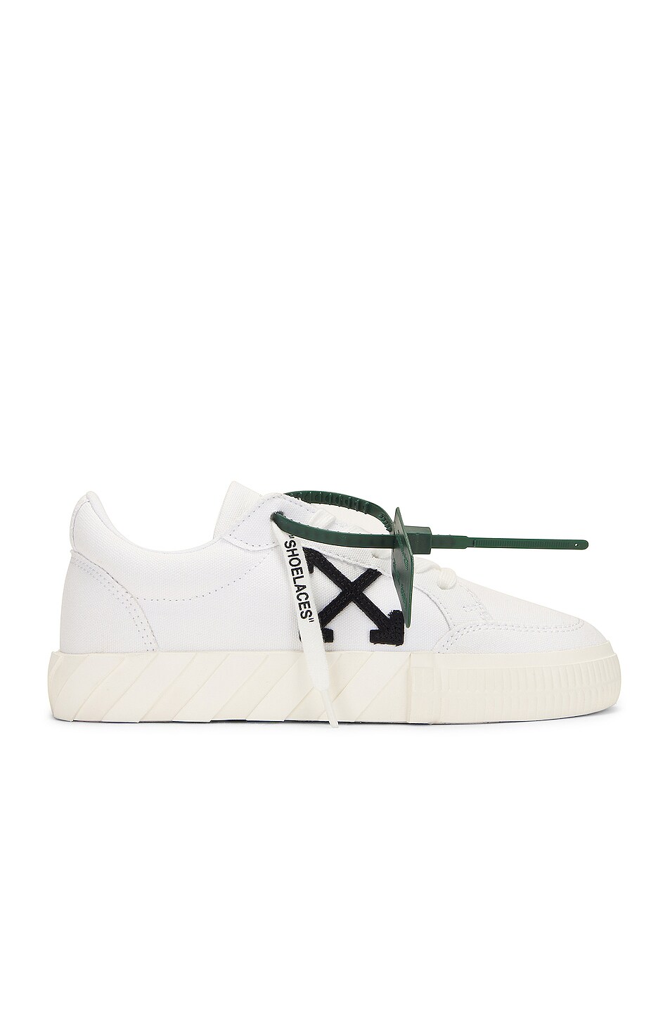 Image 1 of OFF-WHITE Low Vulcanized Canvas Sneaker in White & Black