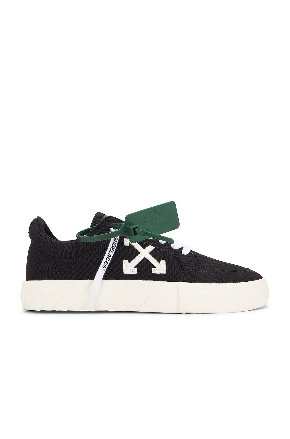 Image 1 of OFF-WHITE Low Vulcanized Canvas Sneaker in Black & White