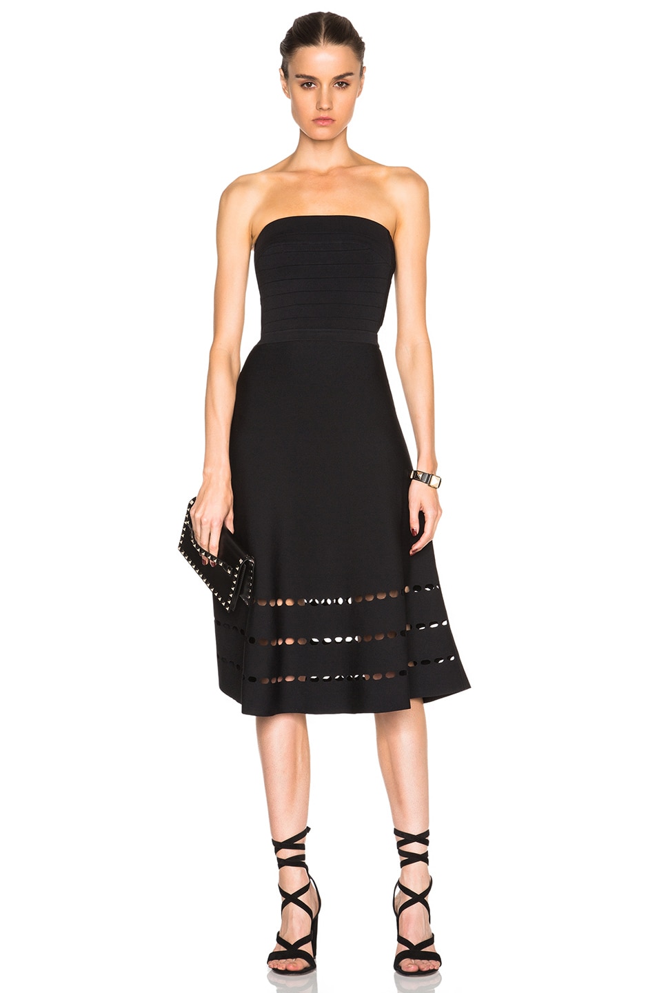 Image 1 of Ohne Titel Perforated Dress in Black