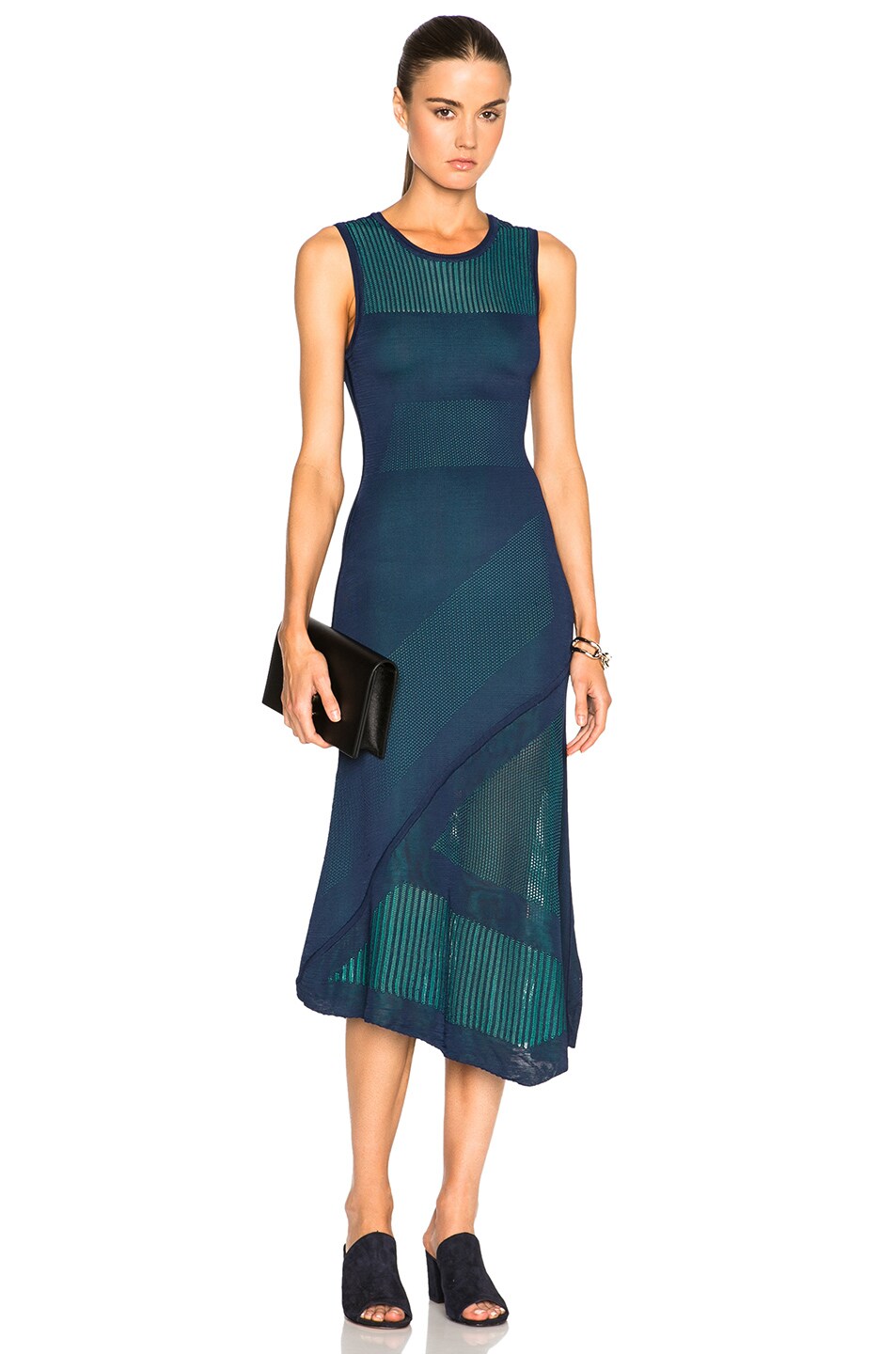 Image 1 of Ohne Titel Reversible Dress in Navy & Emerald Green