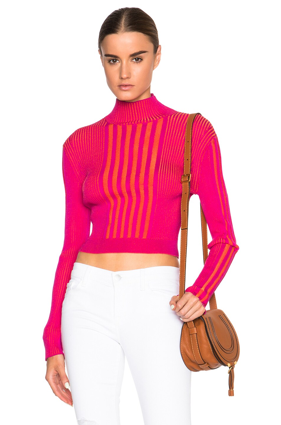 Image 1 of Ohne Titel Plaited Rib Sweater in Magenta & Orange