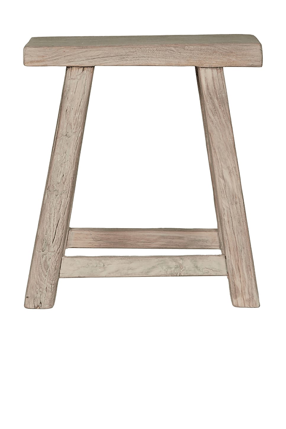 Olive Ateliers Elm Wood Stool In White Wash