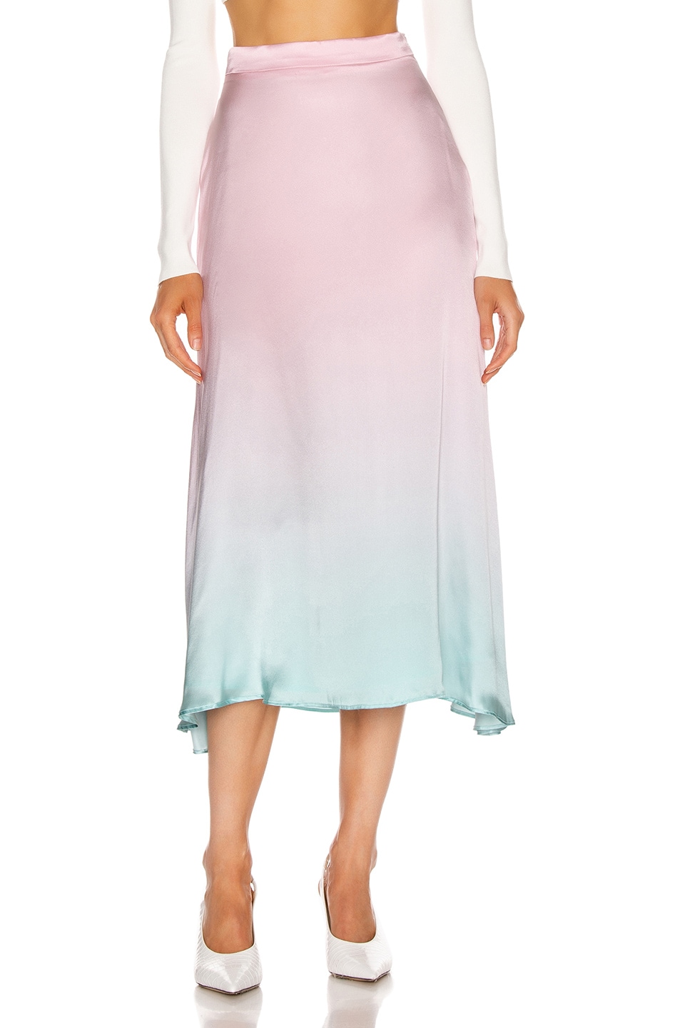 Image 1 of Olivia Rubin Penelope Skirt in Pink & Green Ombre
