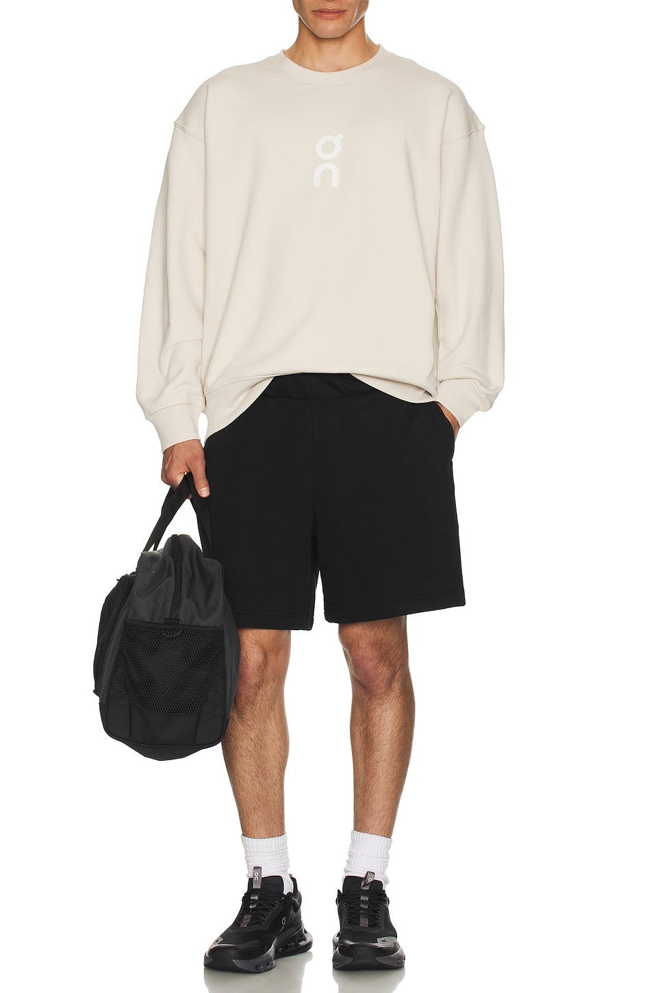 Image 1 of On Club Crew Graphic Sweatshirt in Silver