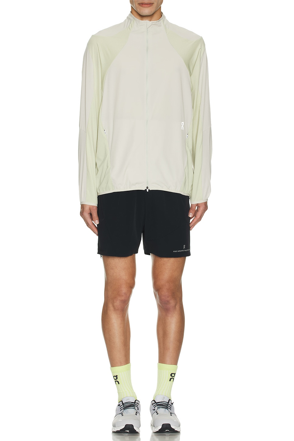 Image 1 of On x Post Archive Faction (PAF) Running Jacket in Moondust & Chalk