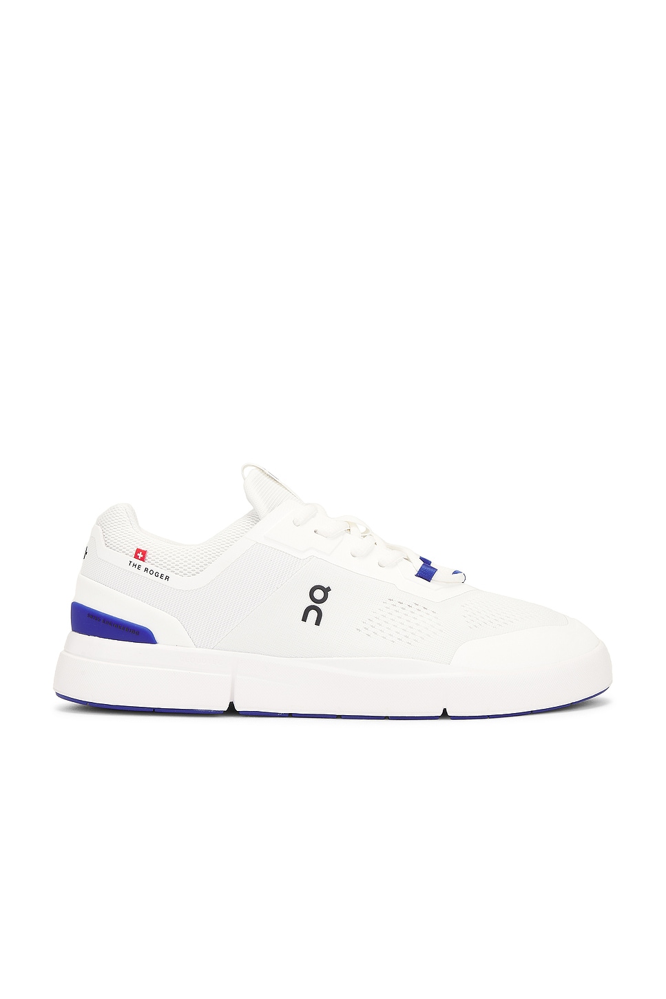 Image 1 of On The Roger Spin Sneaker in White & Indigo