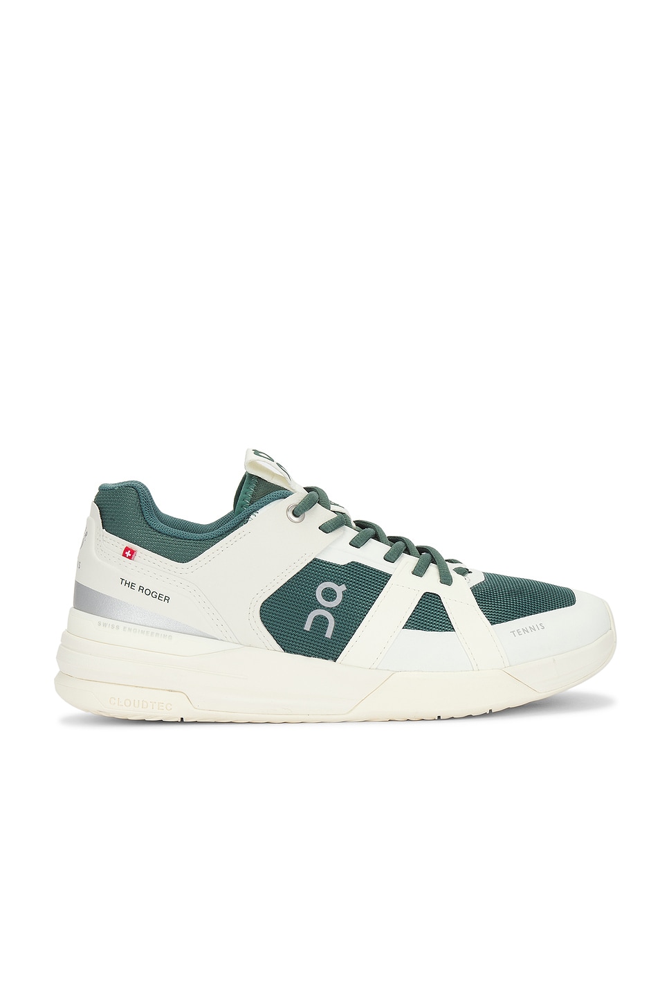 Image 1 of On x Oyster Tennis The Roger Clubhouse Pro in Ivory & Evergreen