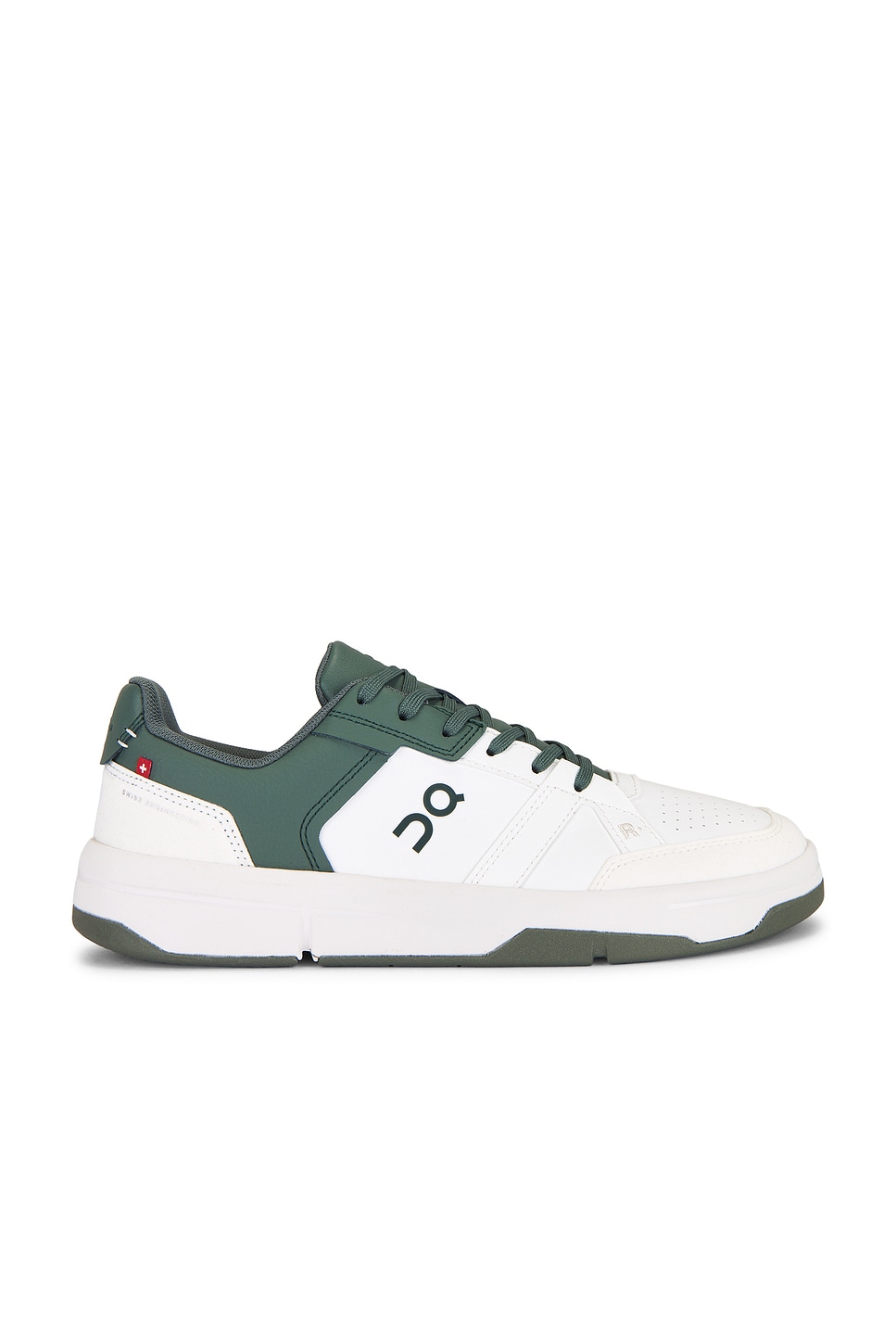 Image 1 of On The Roger Clubhouse Sneakers in White & Olive