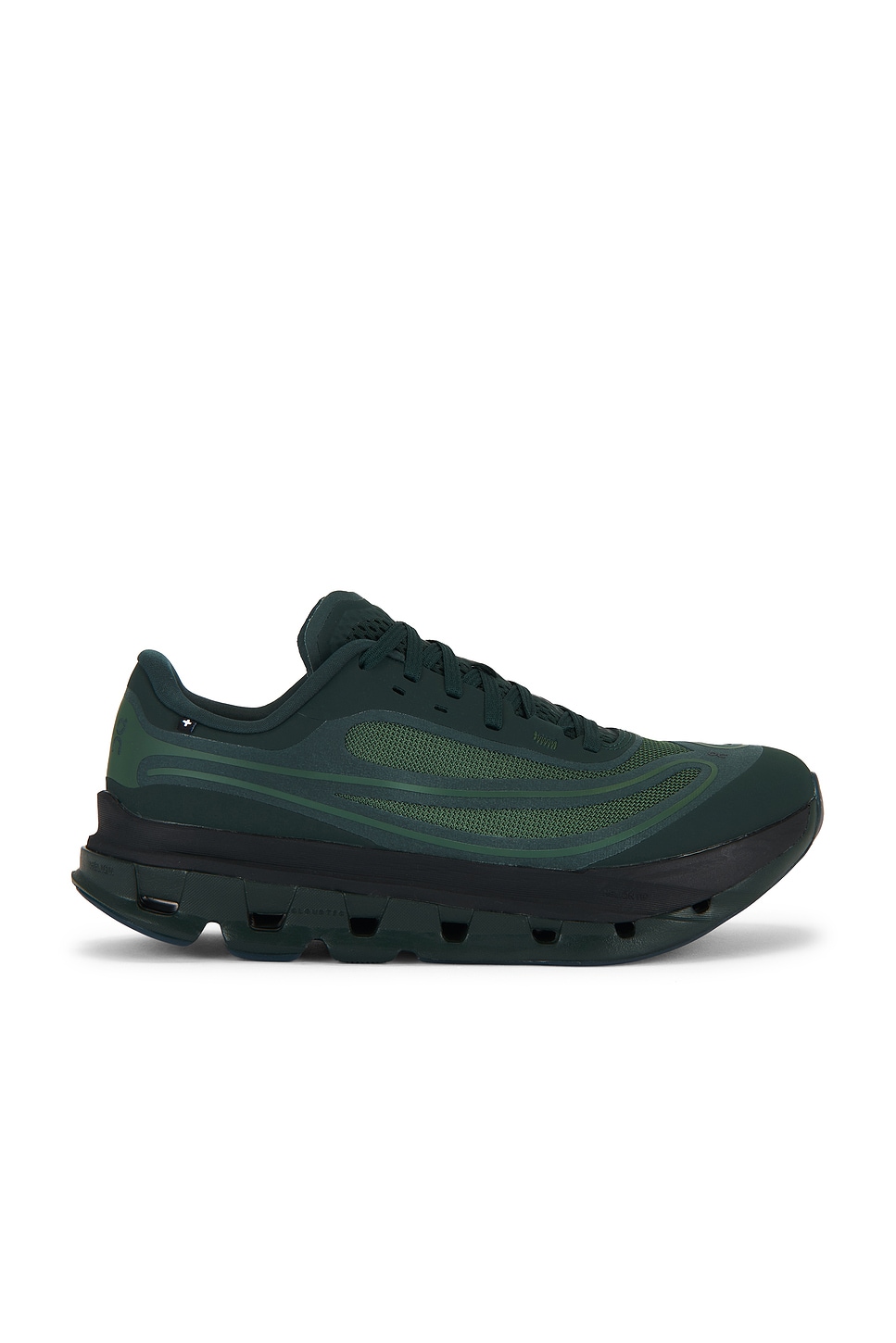 Image 1 of On x Ikon Cloudflow 5 Ad Sneaker in Obsidian & Evergreen