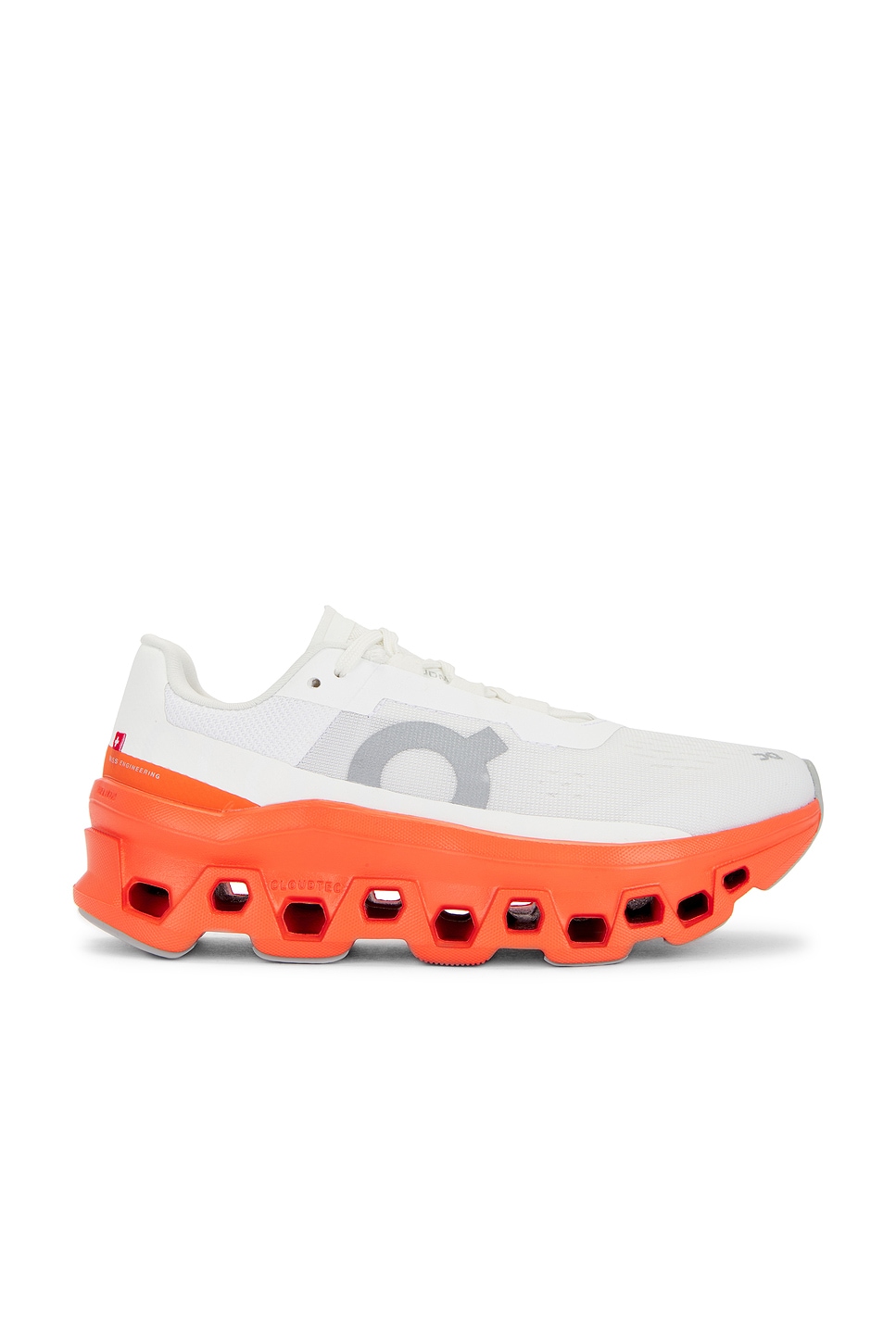 Image 1 of On Cloudmonster Sneaker in White & Flame