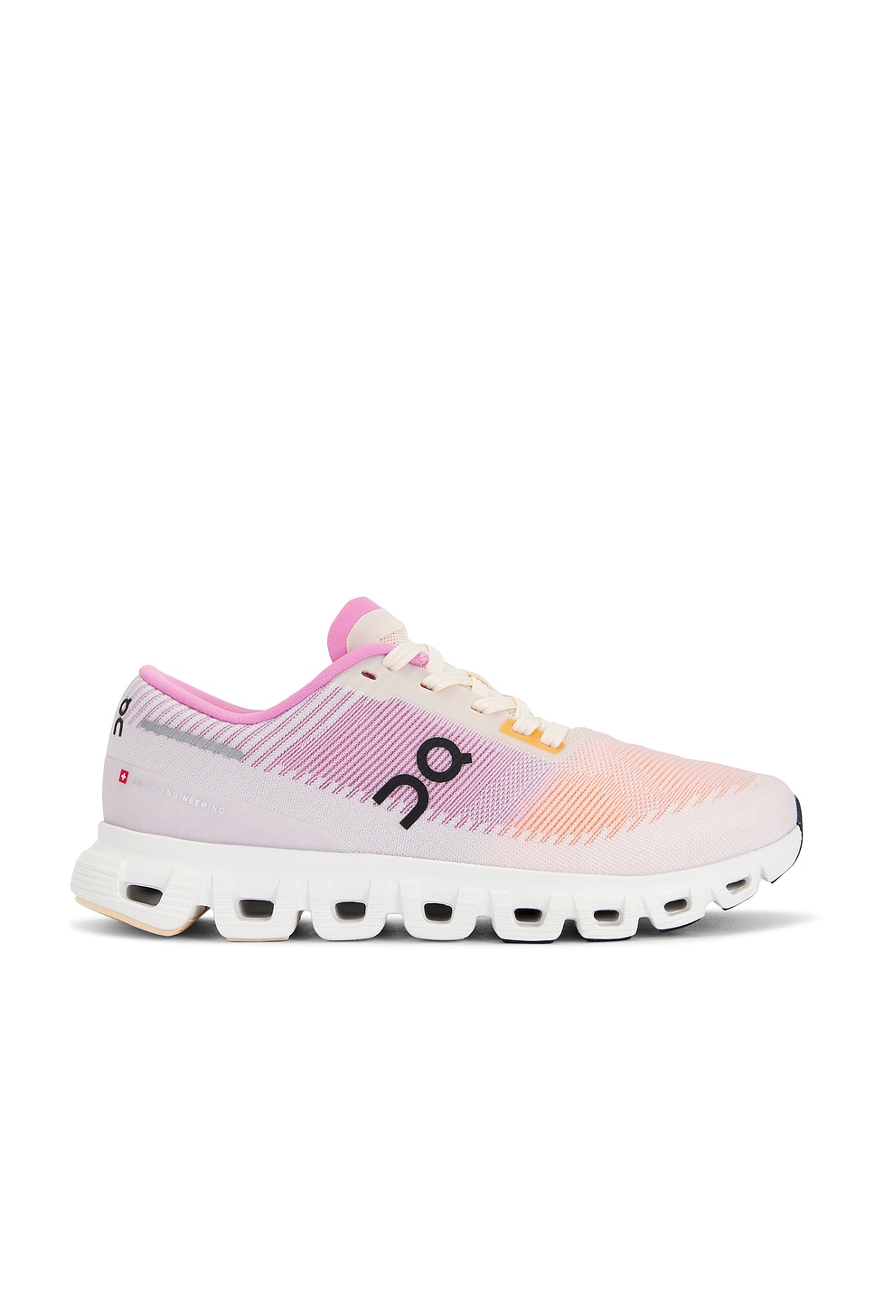 Image 1 of On Cloud 6 Push Sneaker in Tangerine & Raspberry