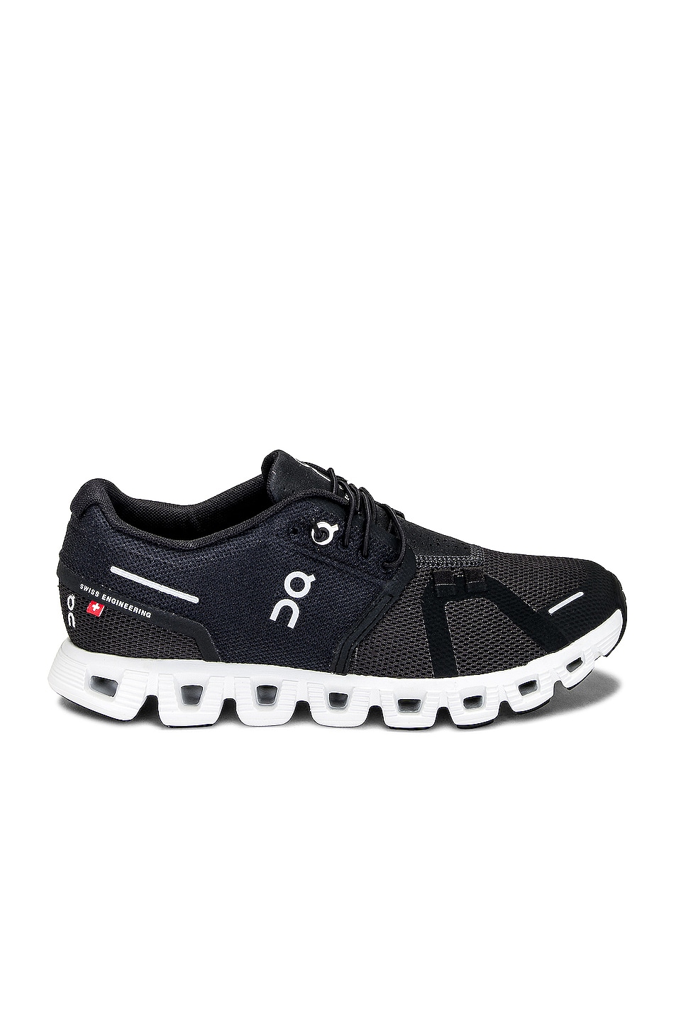 Image 1 of On Cloud 5 Sneakers in Black & White