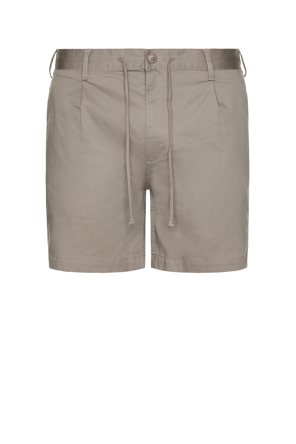 Garment Dye Cotton Drawstring Shorts in Taupe