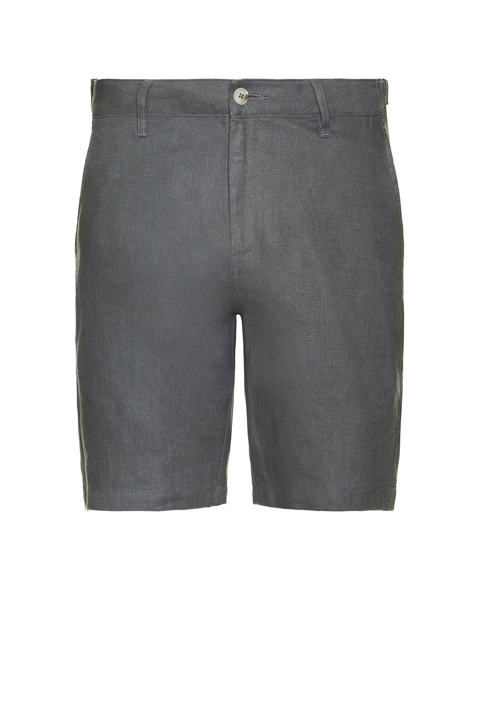 Linen Fixed Waist Shorts in Grey