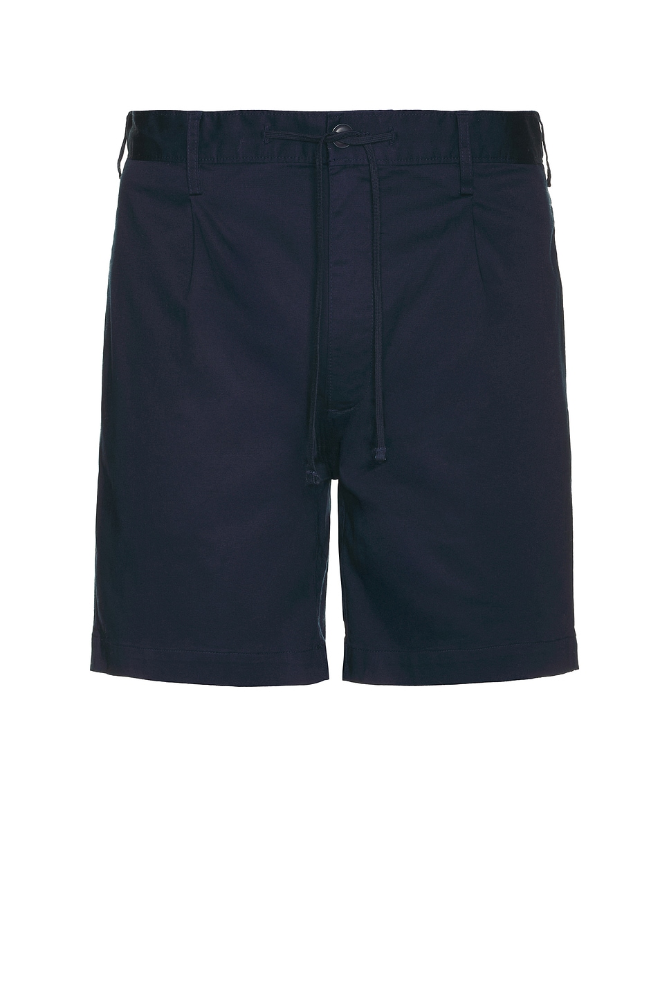 Garment Dye Cotton Drawstring Shorts in Navy