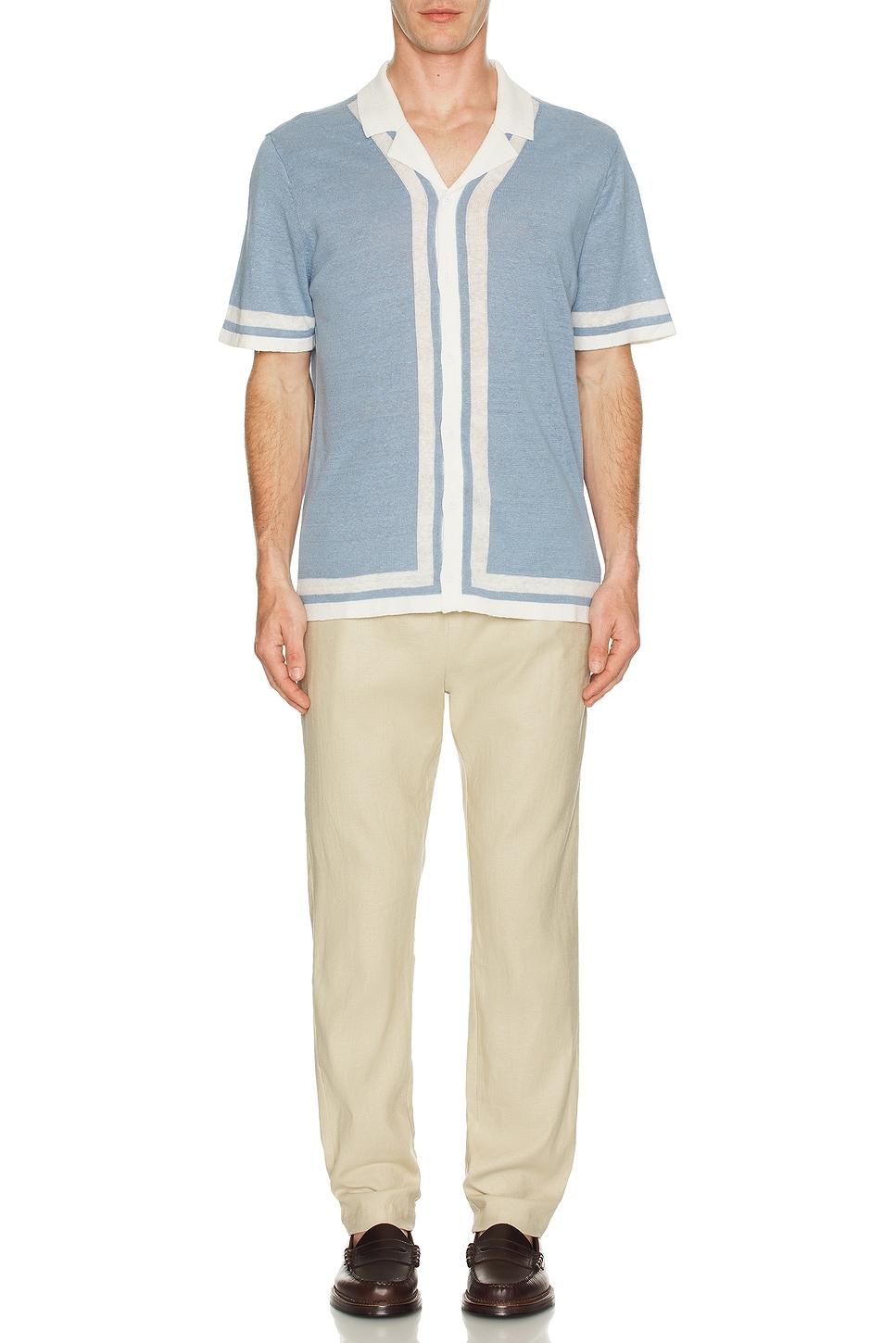 Image 1 of onia Stretch Linen Pull-on Pant in Sand