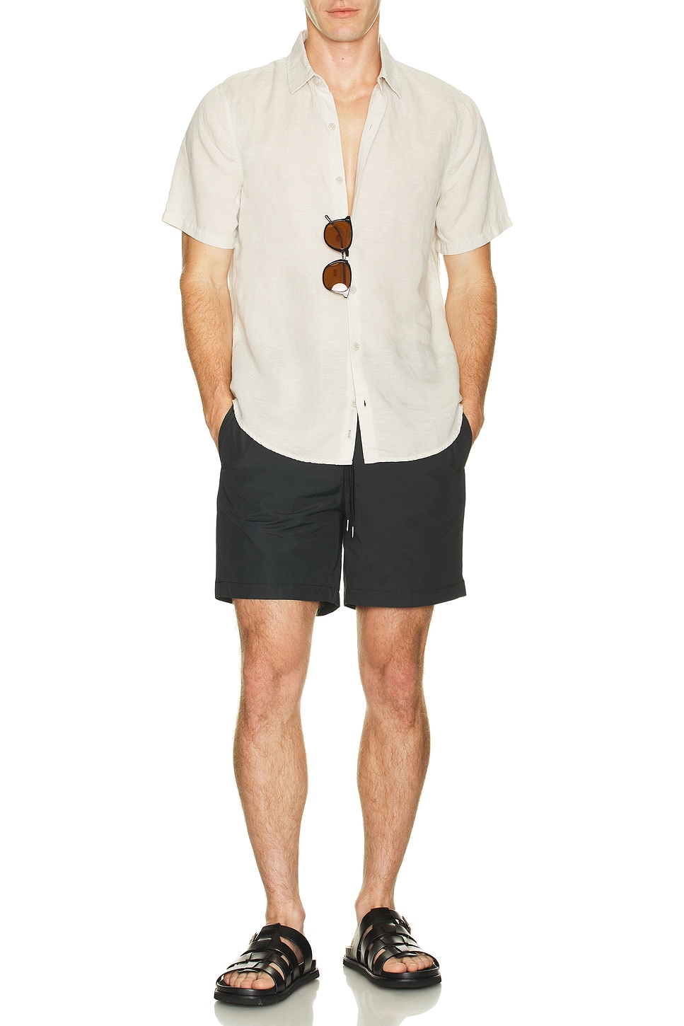 Image 1 of onia Jack Air Linen Shirt in Stone