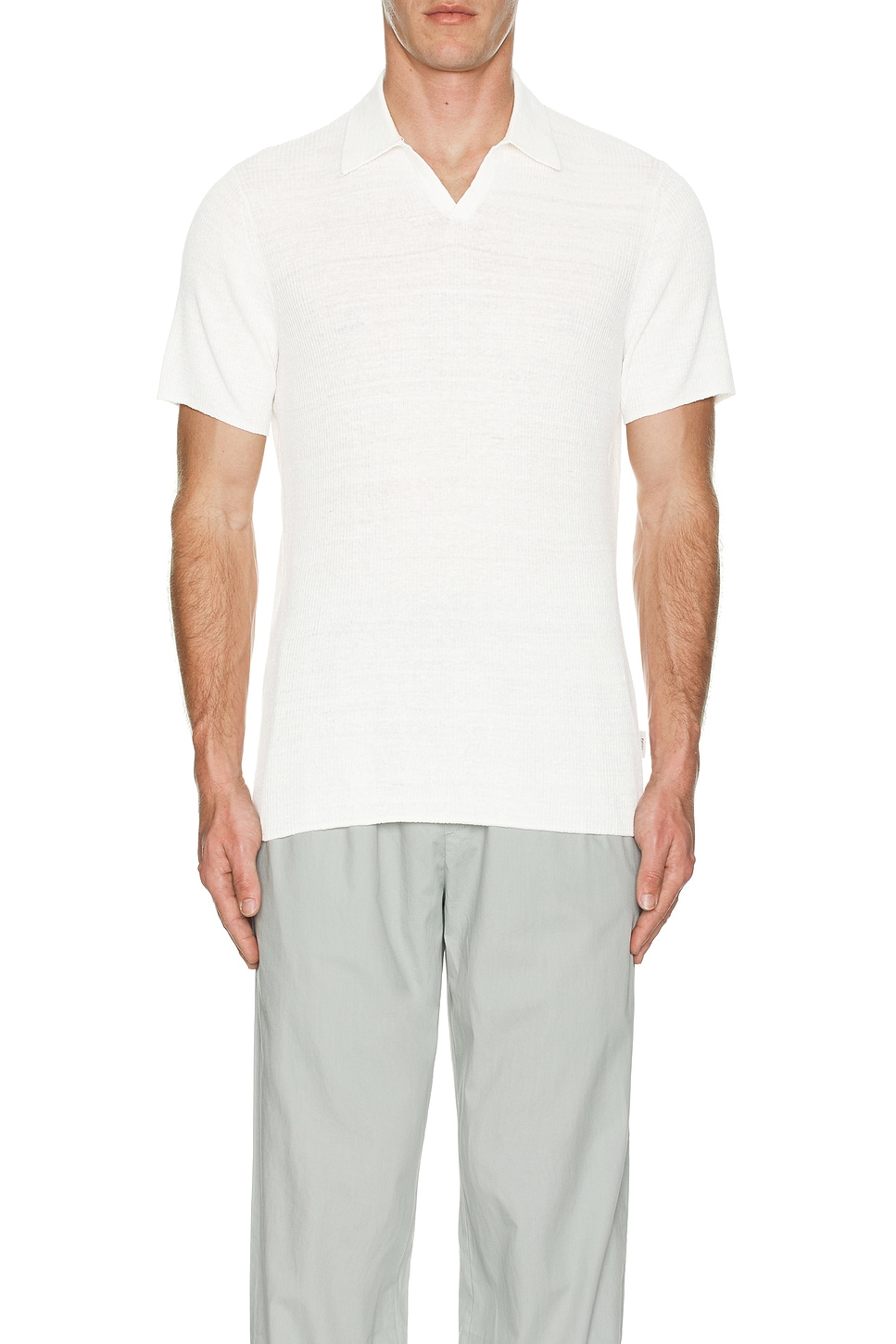 Image 1 of onia Johnny Collar Ribbed Polo in White