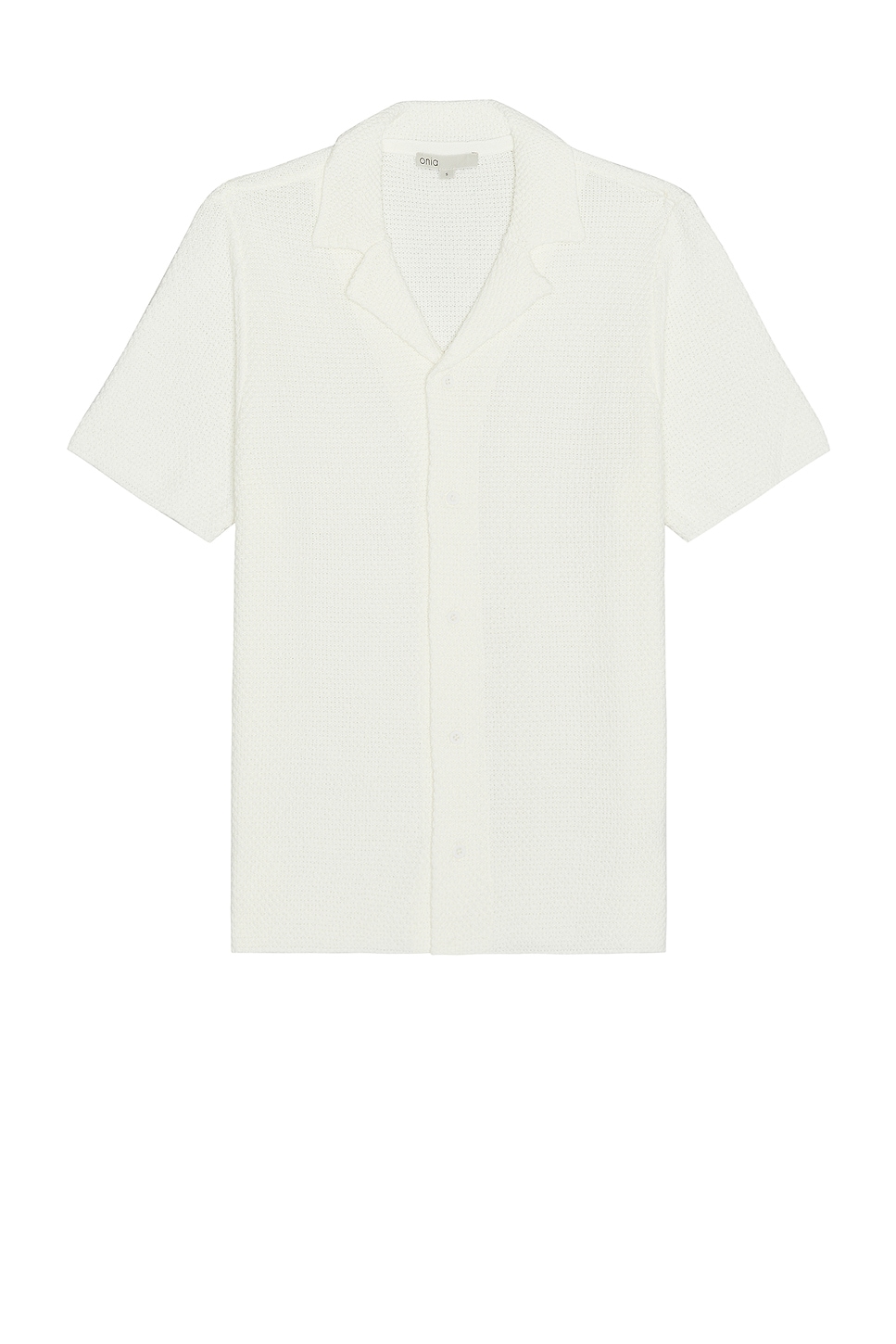 Image 1 of onia Cotton Textured Camp Shirt in White