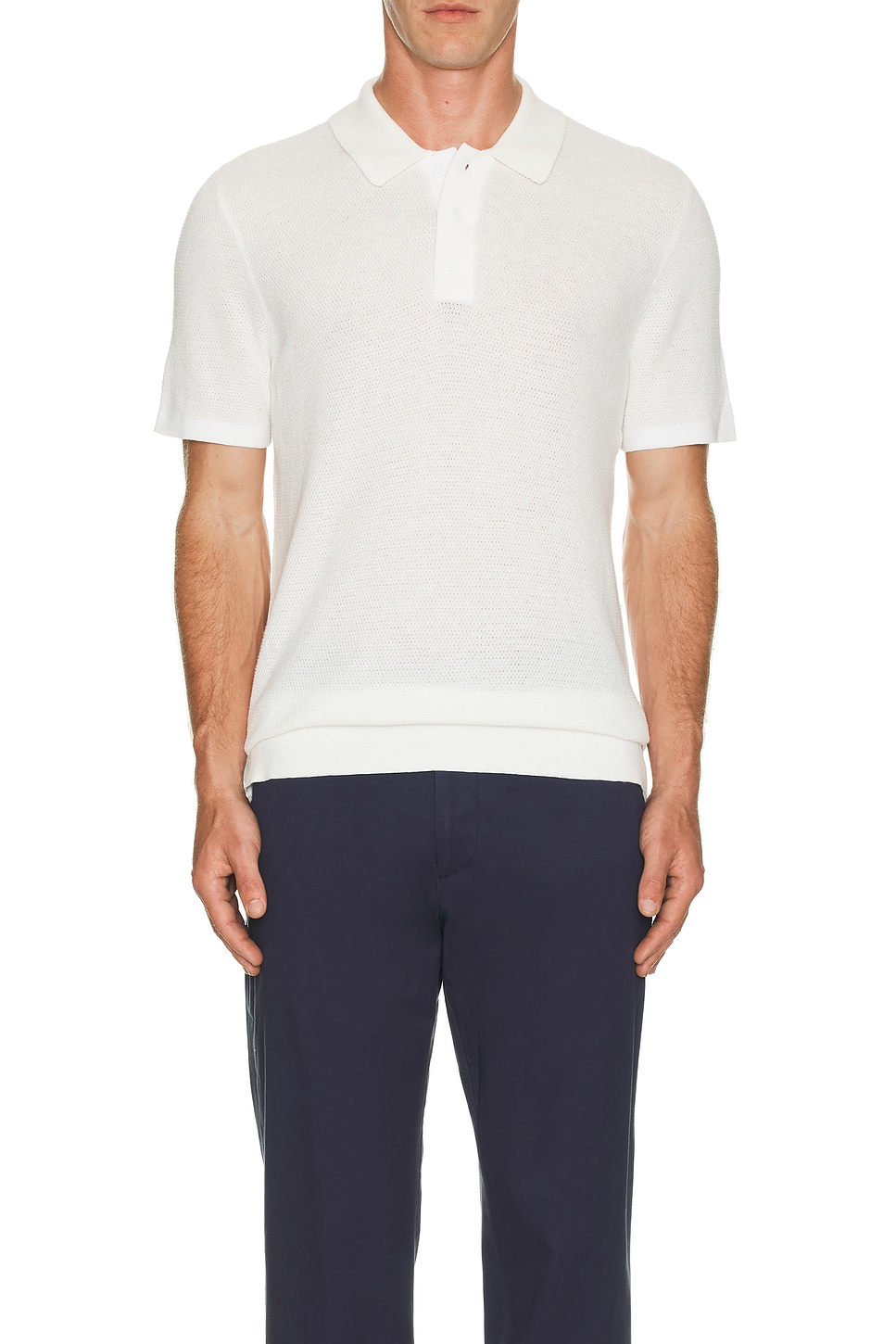 Image 1 of onia Cotton Textured Knit Polo in White