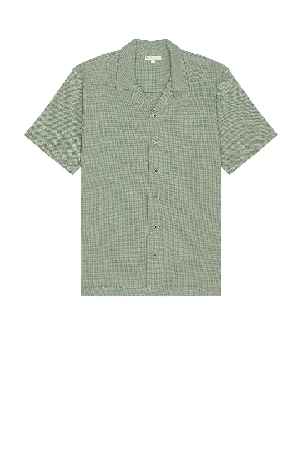 Macro Waffle Vacation Shirt in Sage