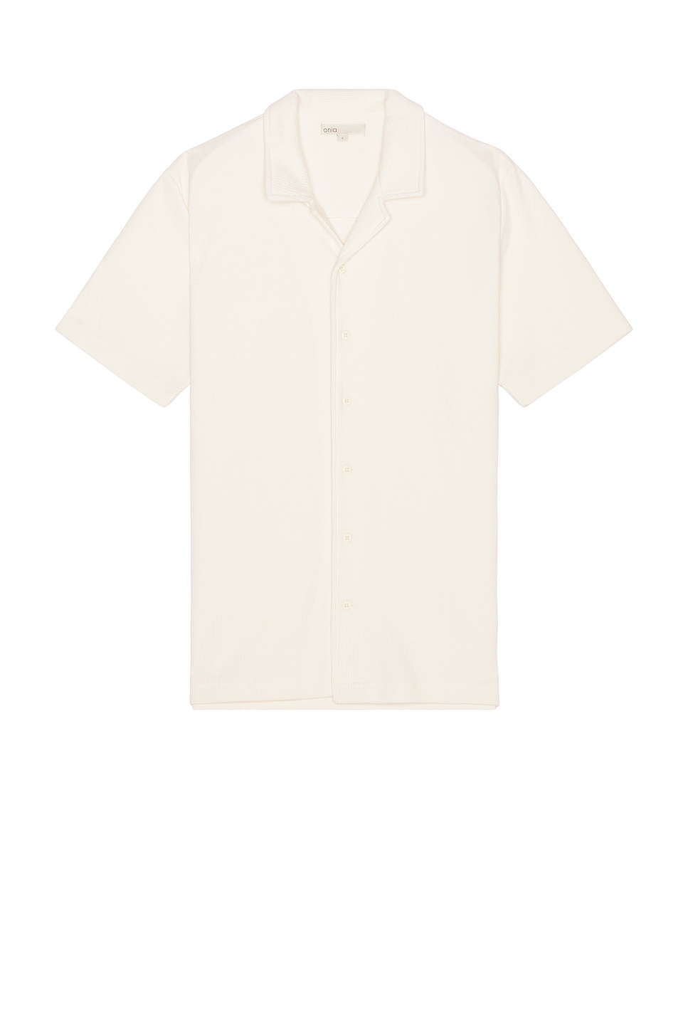 Macro Waffle Vacation Shirt in Cream