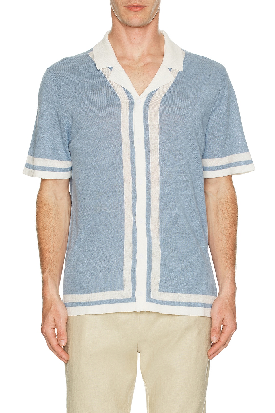 Linen Knit Camp Shirt - Thumbnail 3