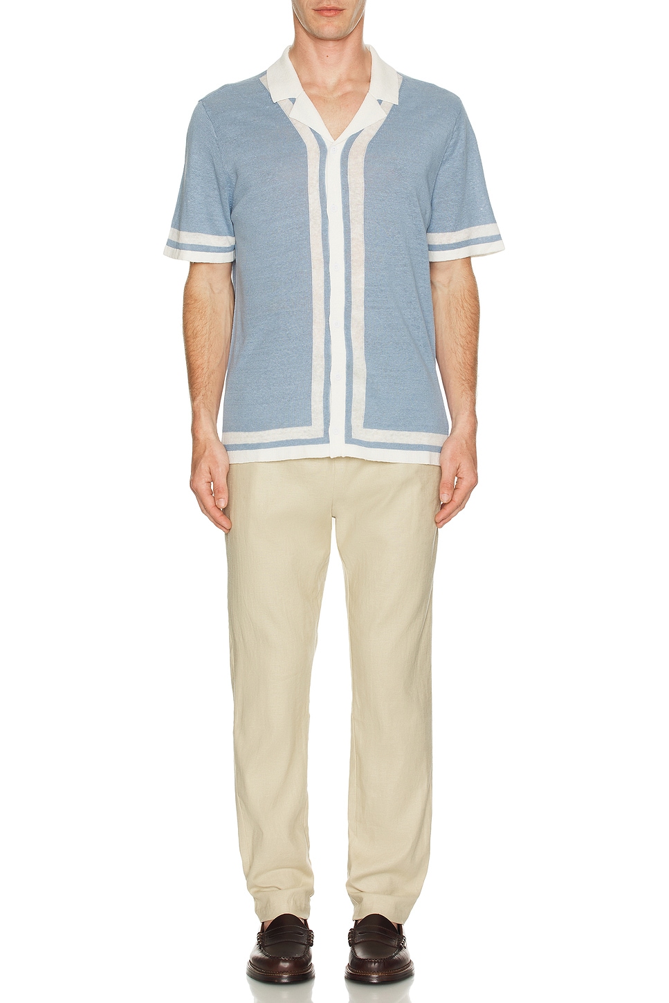 Linen Knit Camp Shirt - Thumbnail 4