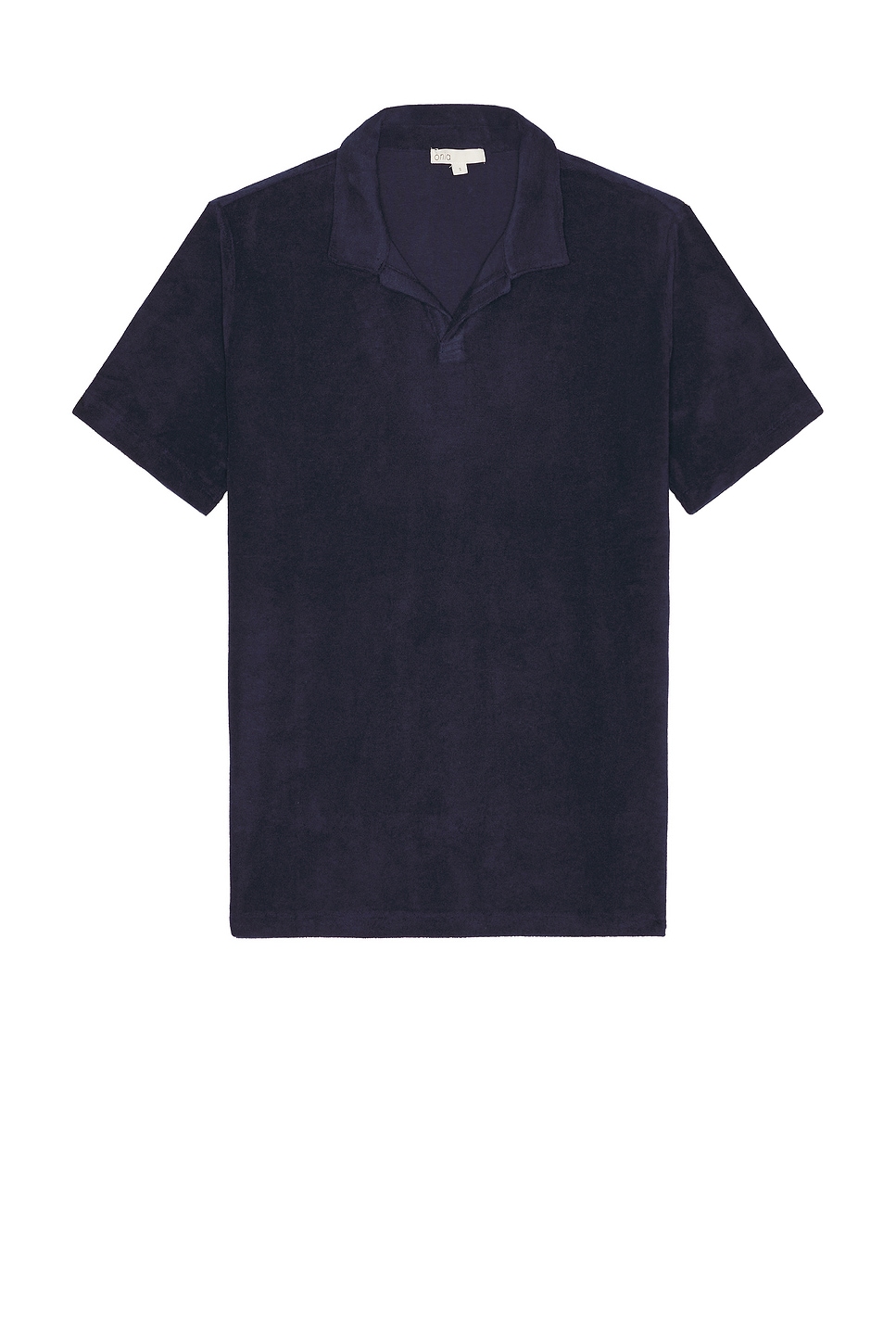 Image 1 of onia Towel Terry Johnny Collar Polo in Deep Navy