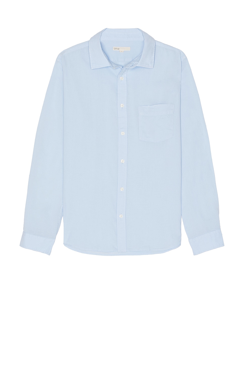 Image 1 of onia Garment Dye Cotton Voile Shirt in Light Blue