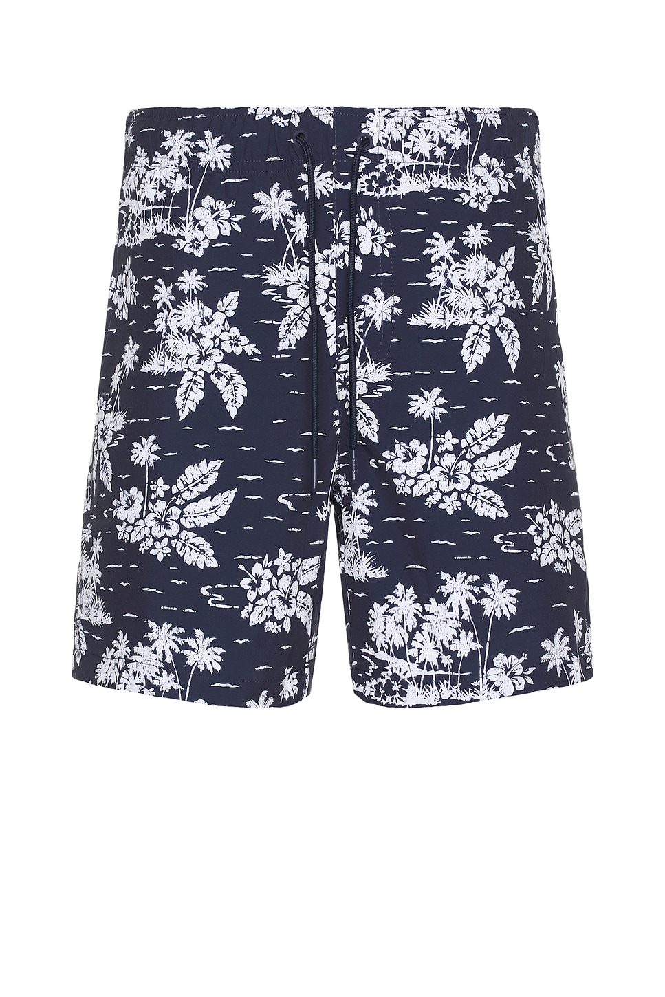 Shop Onia Comfort Lined Swim Trunk In Deep Teal & White