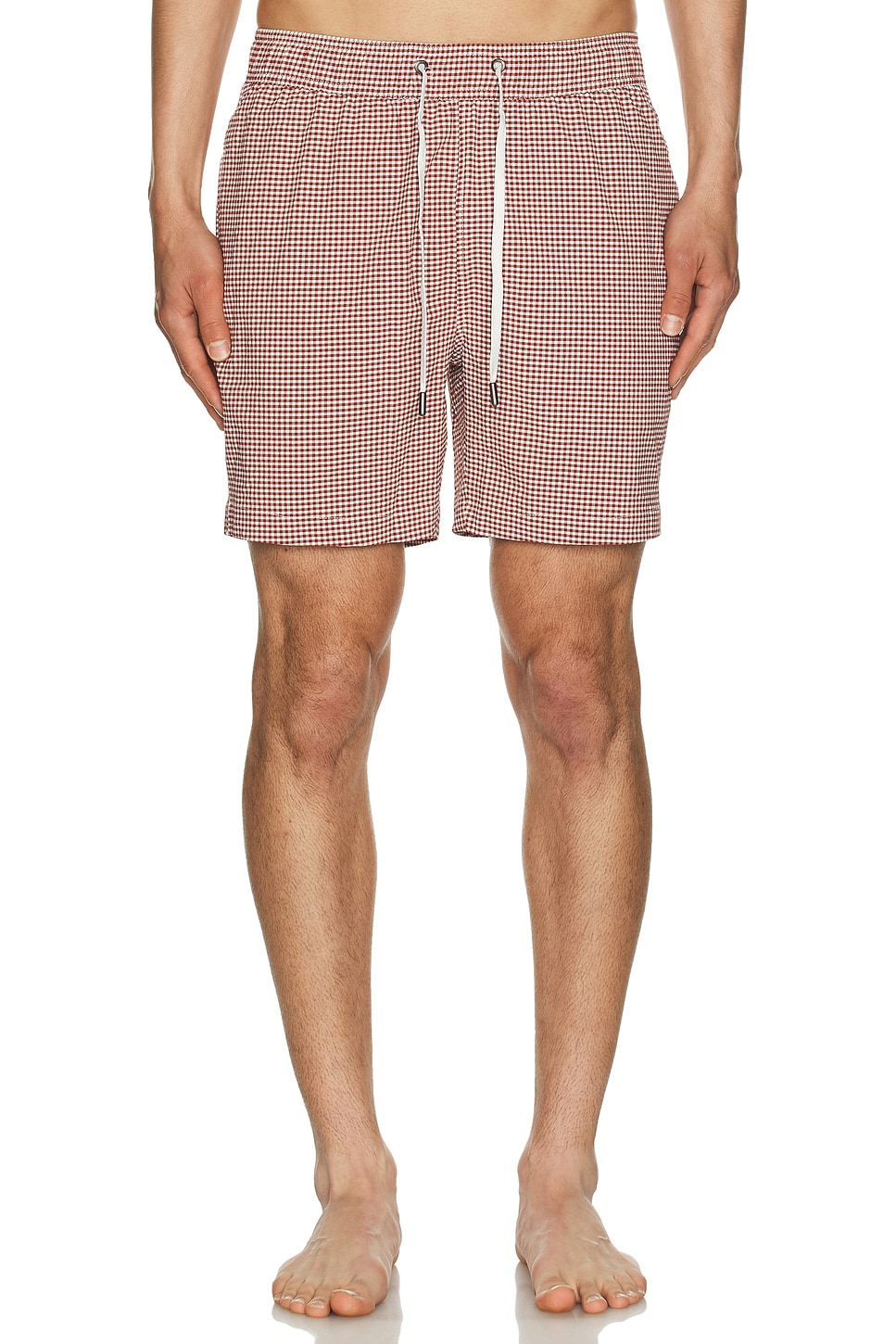 Image 1 of onia Charles 7" Swim Trunk in Brick & White