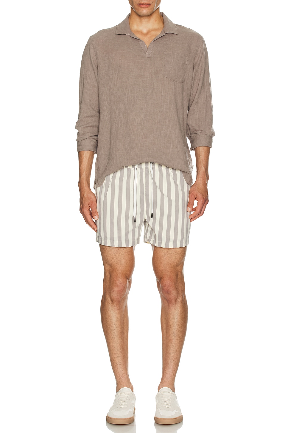 Image 1 of onia Charles 4" Swim Trunk in Cinder & Cream