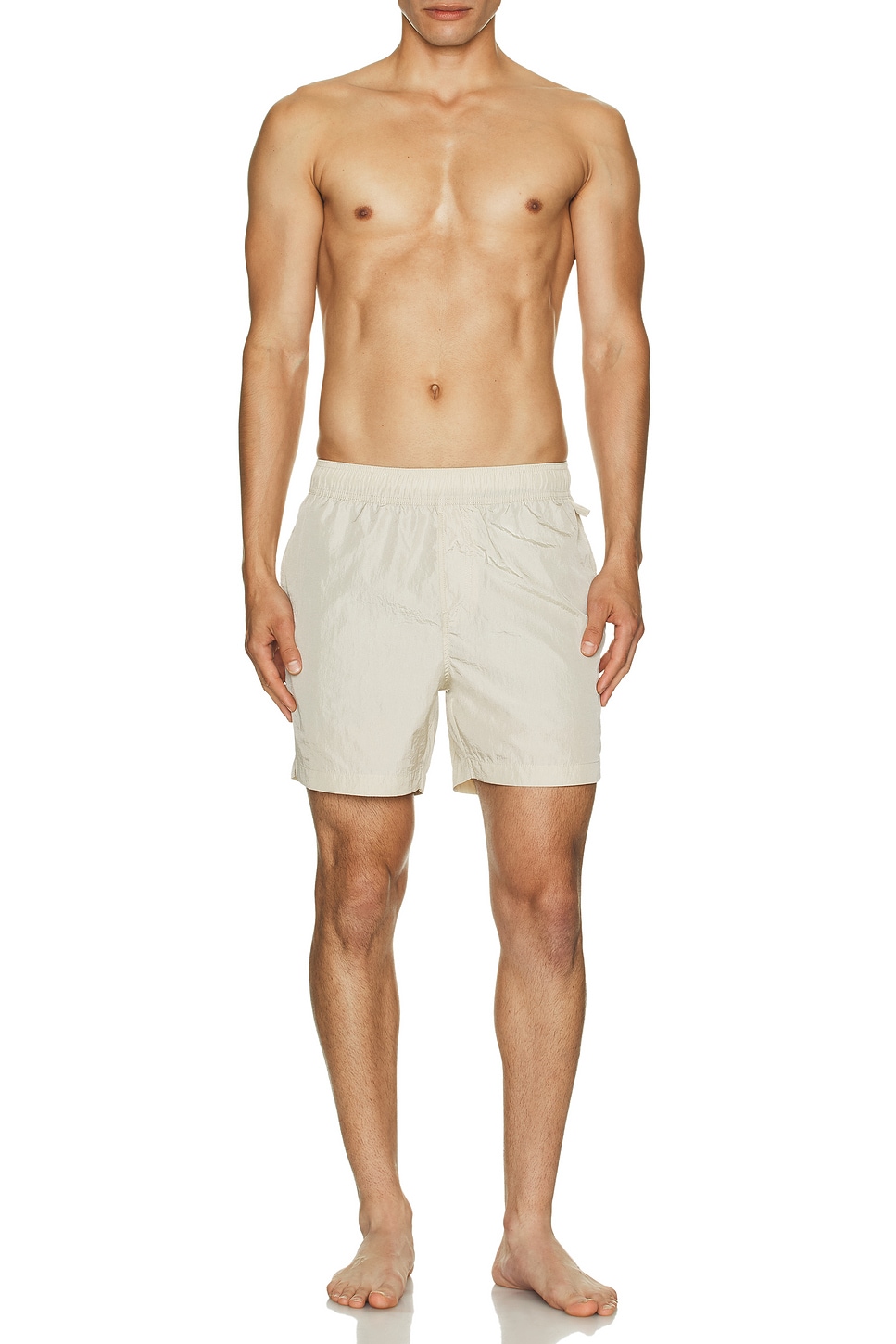 Image 1 of onia Nylon Crinkle 5" Swim Trunk in Stone