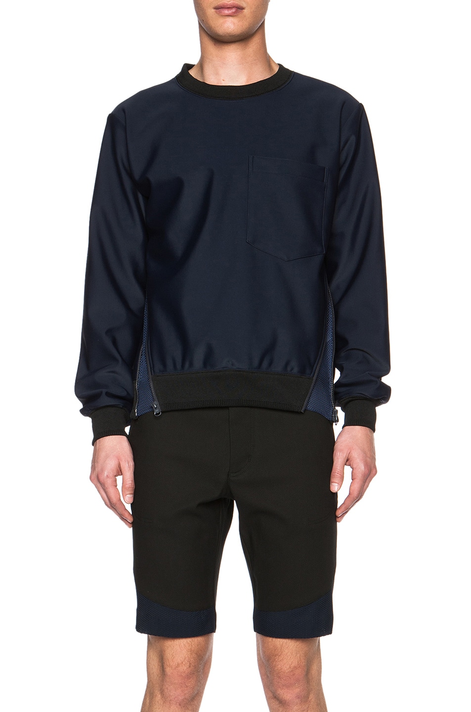Image 1 of Opening Ceremony Oversized Pocket Zip Pullover in Eclipse Blue