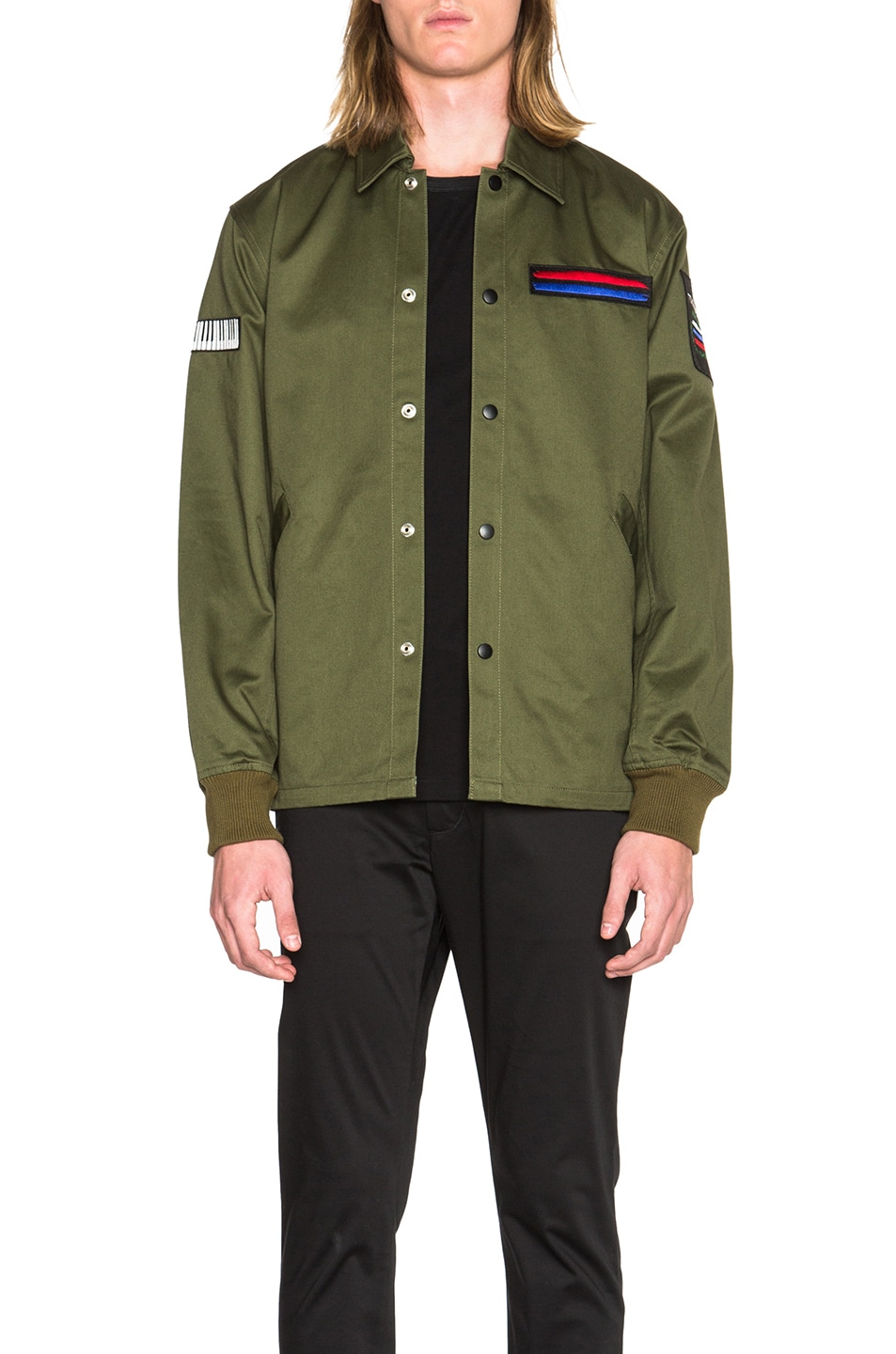 Image 1 of Opening Ceremony Symphony Patch Coach Jacket in Army Green Multi