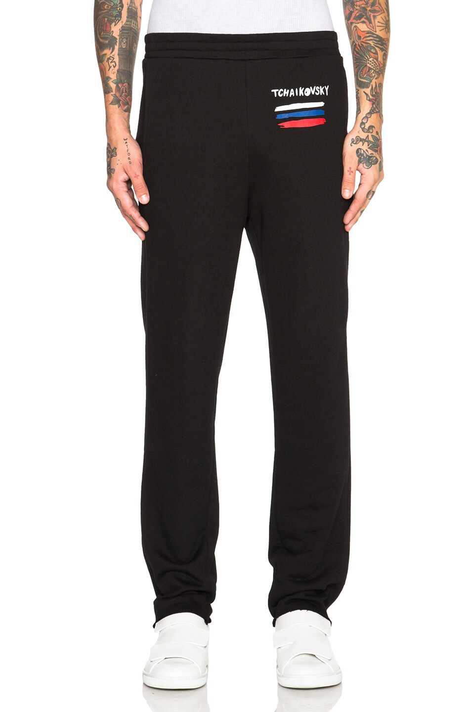 Image 1 of Opening Ceremony Tchaikovsky Cut Off Sweatpants in Black Multi