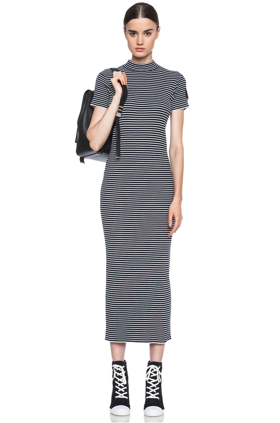 Image 1 of Opening Ceremony x DKNY Striped Silk-Blend in Black & White