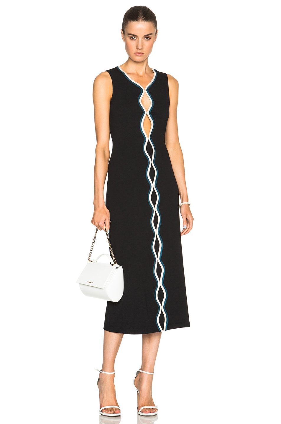Image 1 of Opening Ceremony Piped Sleeveless Dress in Black Multi