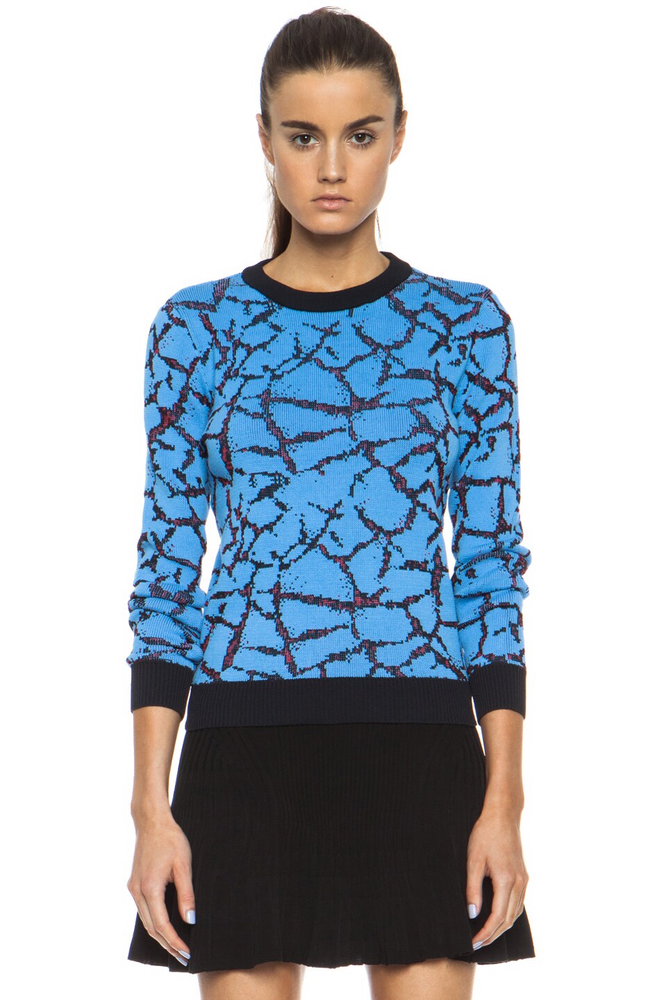 Image 1 of Opening Ceremony Crackle Jacquard Sweater in Peony Blue Multi