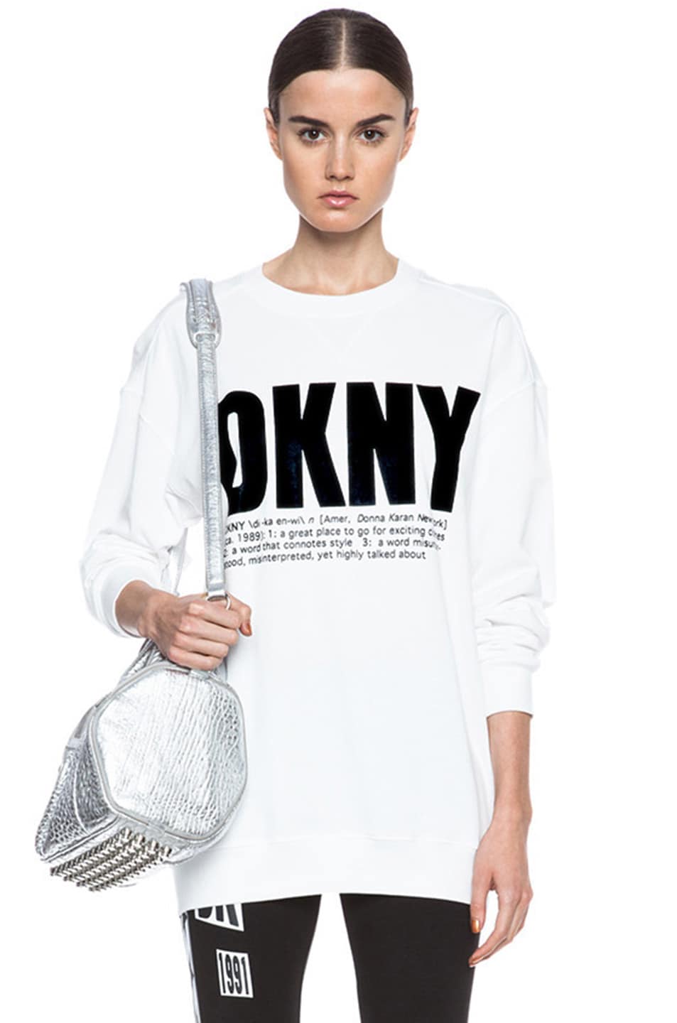 Image 1 of Opening Ceremony x DKNY Logo Cotton Pullover in White