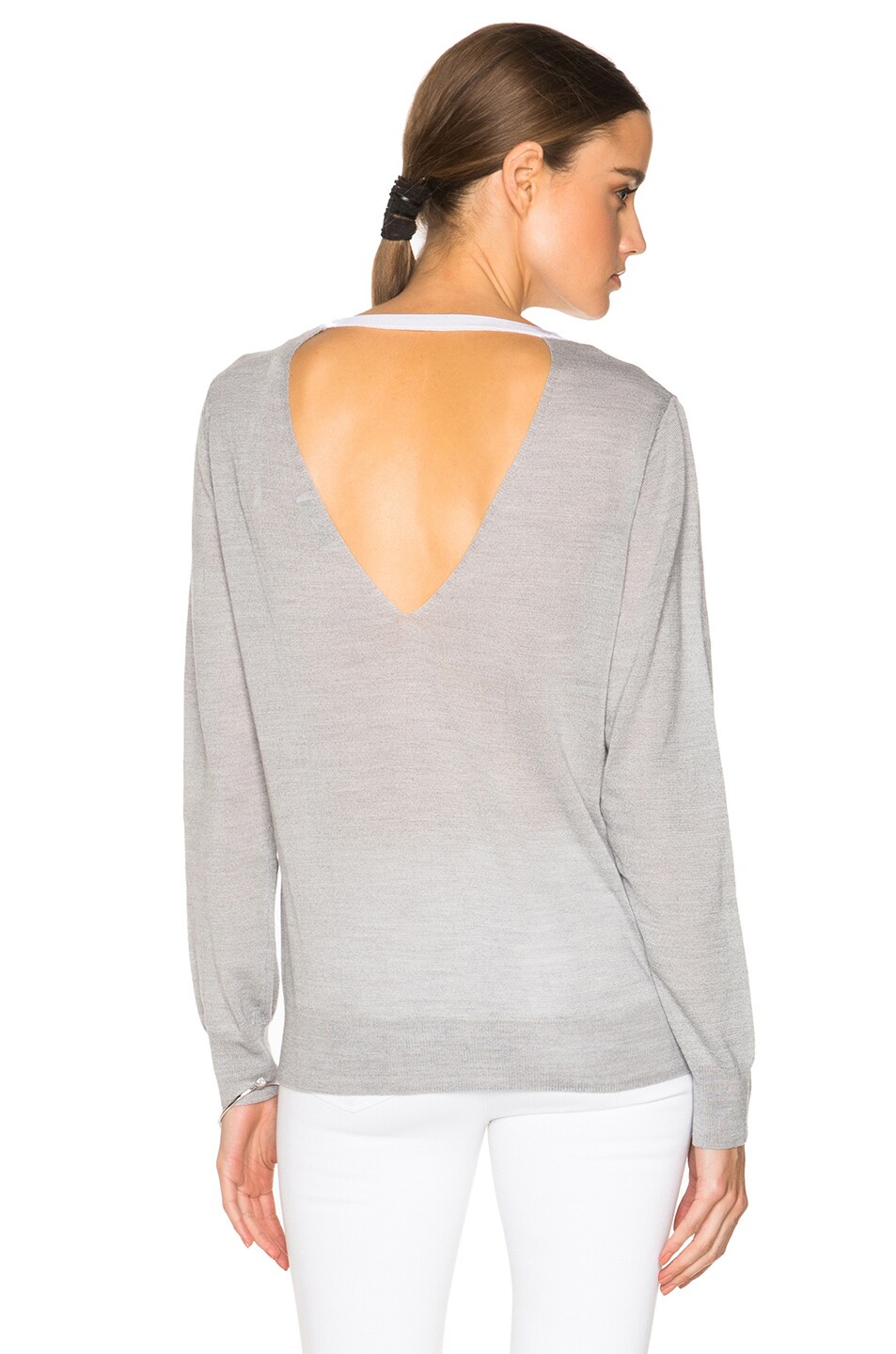 Image 1 of Opening Ceremony Trompe L'Oeil Top in Heather Grey Multi