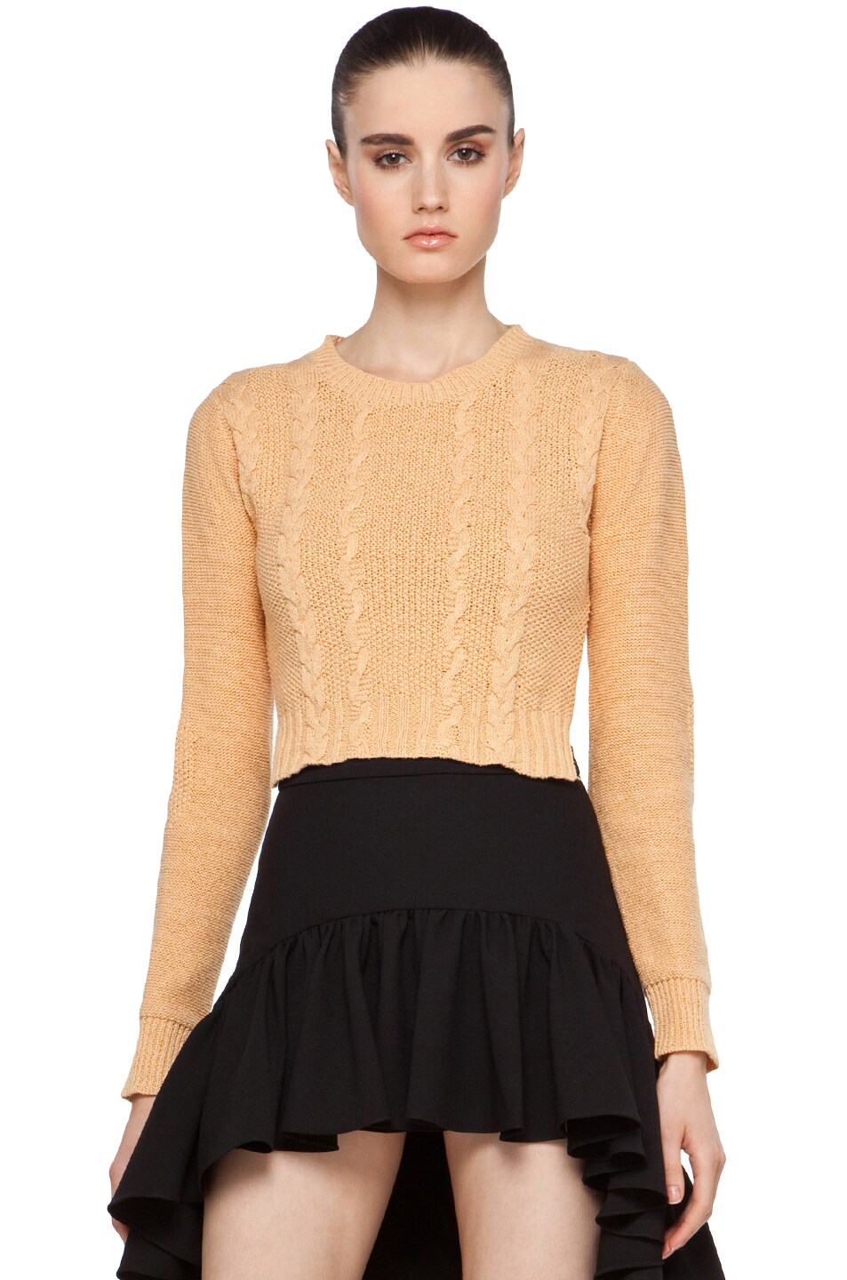 Image 1 of Opening Ceremony Cable Pullover in Peach