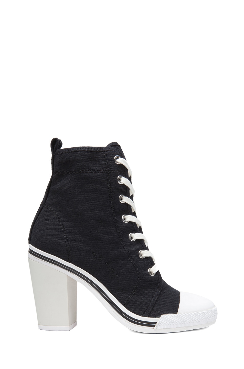 Image 1 of Opening Ceremony x DKNY High Heel Canvas Sneakers in Black