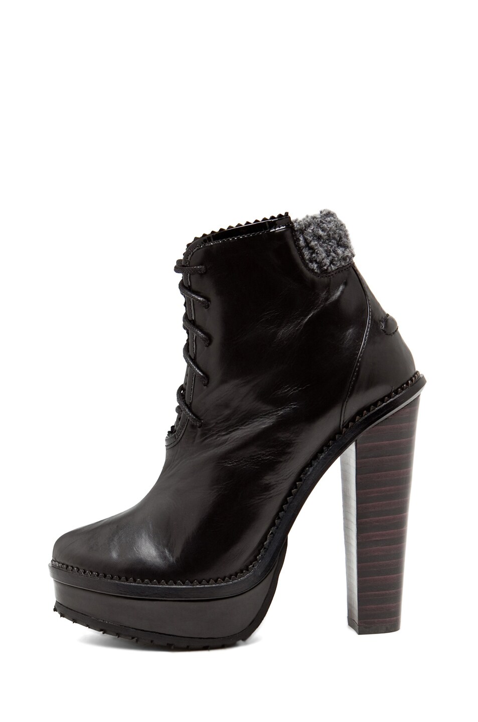 Image 1 of Opening Ceremony Laetitia Lace Up Bootie in Black