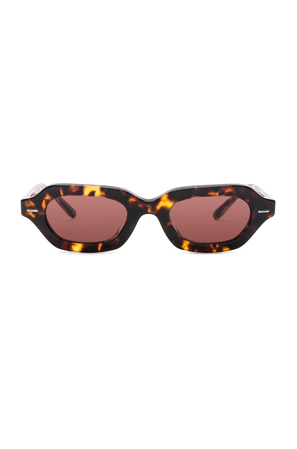 Image 1 of Oliver Peoples X The Row Oval Sunglasses in Whiskey Tortoise & Burgundy